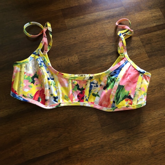 NWT $285 Zimmermann Alight Corset Two-Piece Swimsuit 0 (fits like 4 US), YELLOW! - Picture 10 of 15